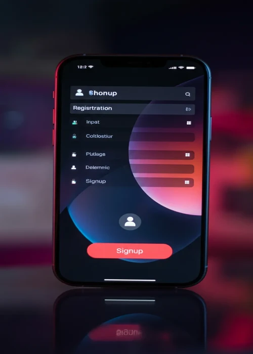 Una schermata del modulo di registrazione di Spinbara Casino con campi per email e password, simboleggiante l'inizio dell'esperienza di gioco.